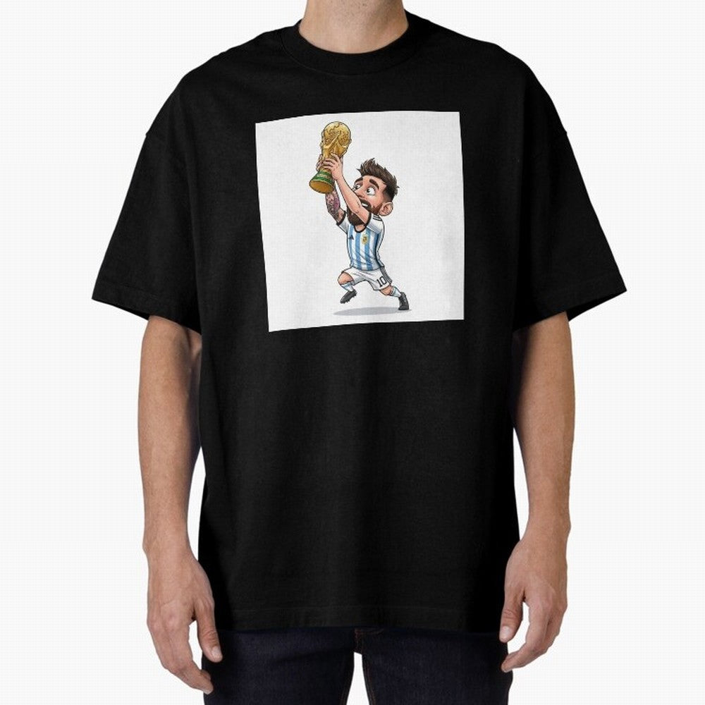 Lionel Messi Oversized T-Shirt Honor Champions and Dreams in the FIFA World Cup 2026 USA Canada Mexico Journey through Cristiano Ronaldo, Haaland and CR7 Highlights, Portugal, Spain and Germany Pride, Worldwide Fan Energy, Dramatic Goals, Stadium