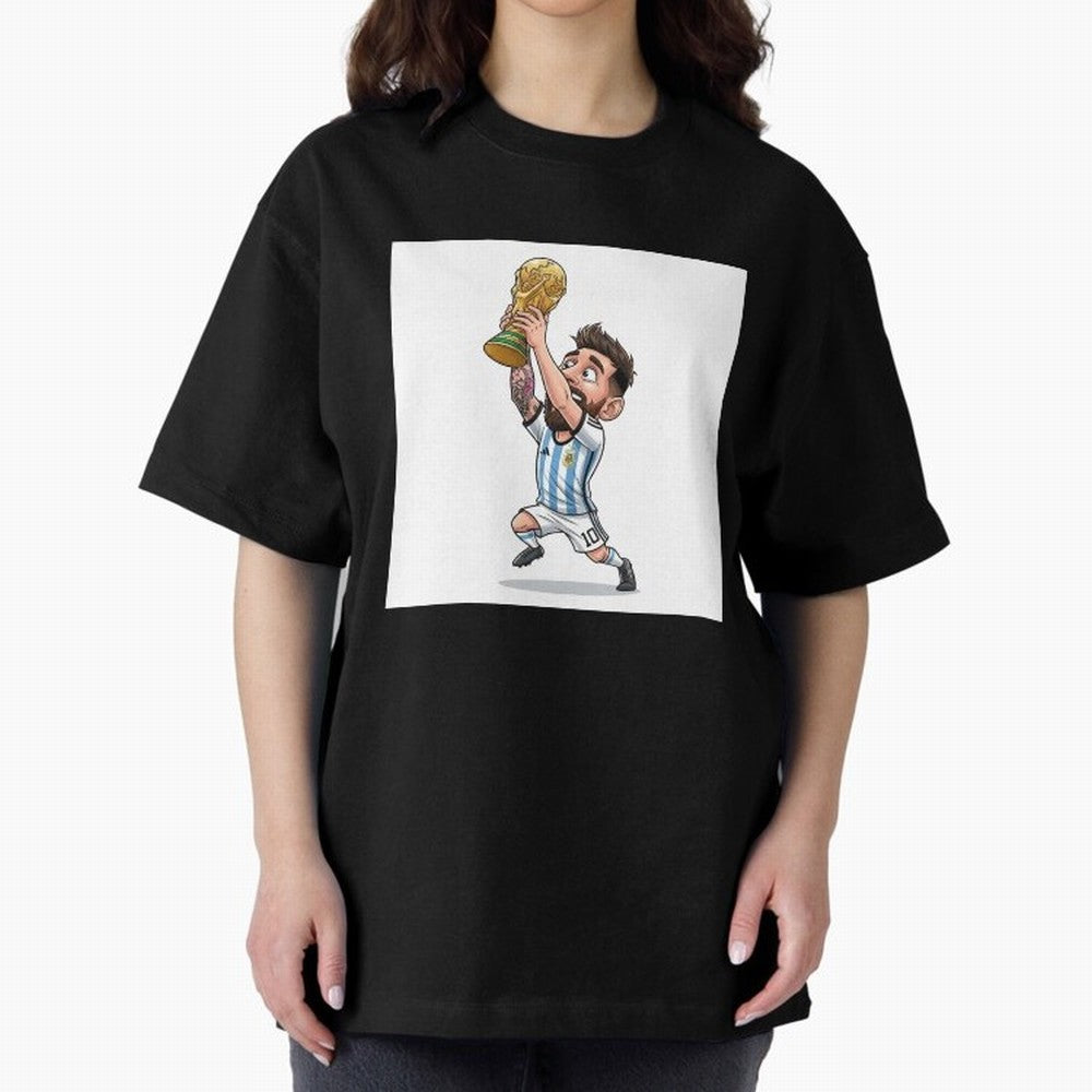 Lionel Messi Oversized T-Shirt Honor Champions and Dreams in the FIFA World Cup 2026 USA Canada Mexico Journey through Cristiano Ronaldo, Haaland and CR7 Highlights, Portugal, Spain and Germany Pride, Worldwide Fan Energy, Dramatic Goals, Stadium