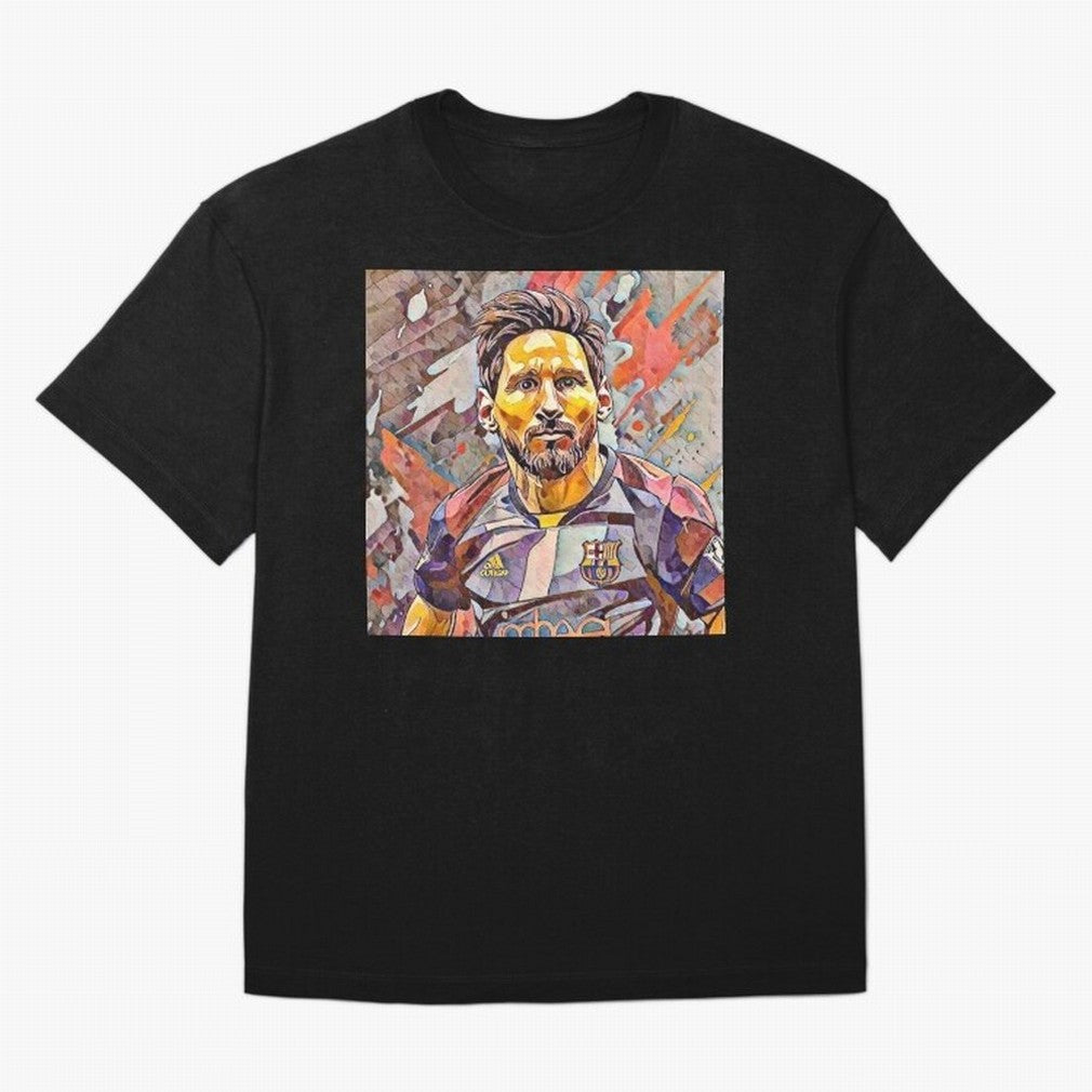 Messi art Oversized T-Shirt Bring Retro Soccer Energy to Global Football Passion for FIFA World Cup 2026, Made for Haaland and Mbappe, France, Sports Nostalgia, International Competition, Famous Players and Unforgettable Victories; Perfect for