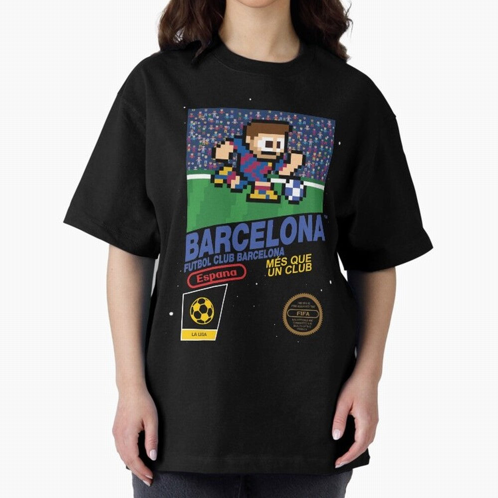 FC Barcelona (8-bit Football / Soccer Videogame Cart) Essential T-Shirt Remember Iconic Moments from the FIFA World Cup 2026 Journey through Haaland Highlights, Brazil Pride, Game Day Rituals, Football Legends, Country Pride and the Road to the