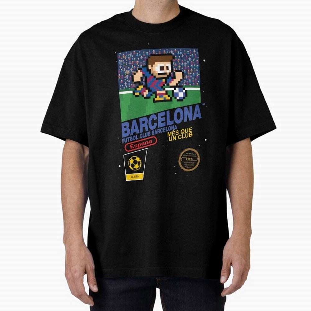 FC Barcelona (8-bit Football / Soccer Videogame Cart) Essential T-Shirt Remember Iconic Moments from the FIFA World Cup 2026 Journey through Haaland Highlights, Brazil Pride, Game Day Rituals, Football Legends, Country Pride and the Road to the