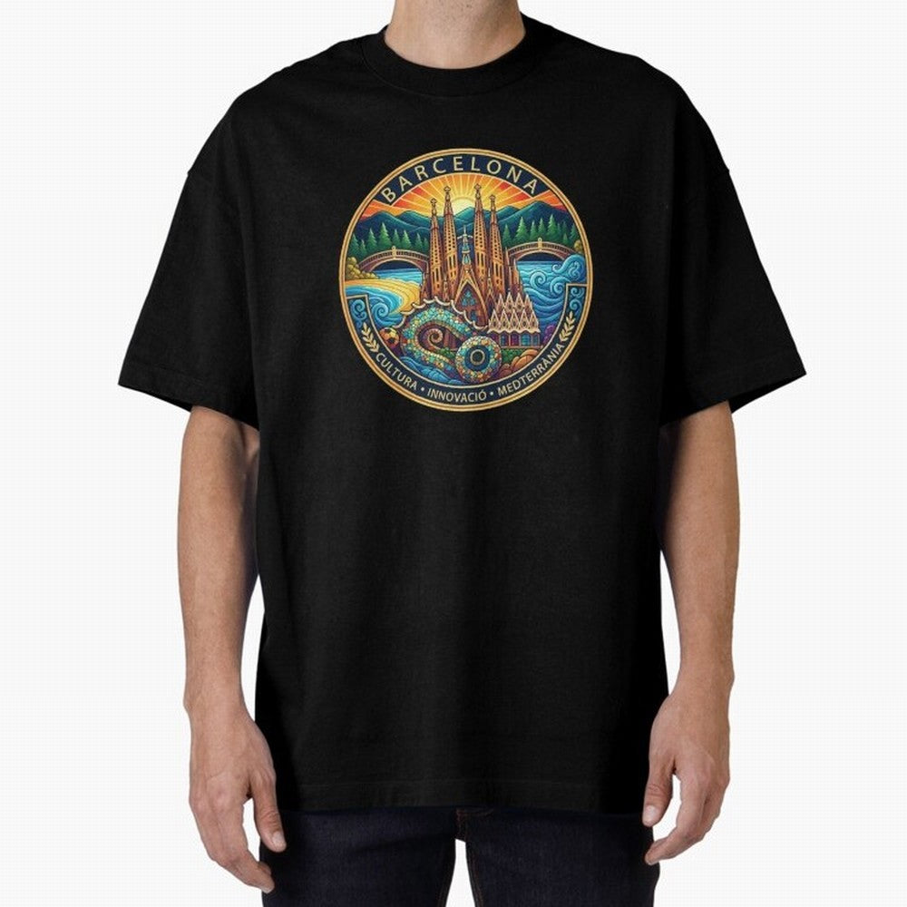 BARCELONA Oversized T-Shirt Join the Countdown to FIFA World Cup 2026 USA Canada Mexico for Fans of CR7 and Messi and Portugal, Bringing Championship Spirit, Famous Goals, Roaring Crowds and International Football Unity; Made for Die Hard