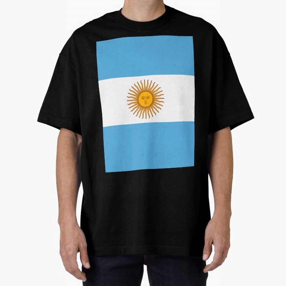 Argentina Oversized T-Shirt Follow the Final Road of FIFA World Cup 2026 Spirit, Capturing France and Portugal, Messi and Cristiano Ronaldo, Goal Celebration Energy, Supporter Heritage, Football Icons and Worldwide Tournament Joy; Ideal for Fans
