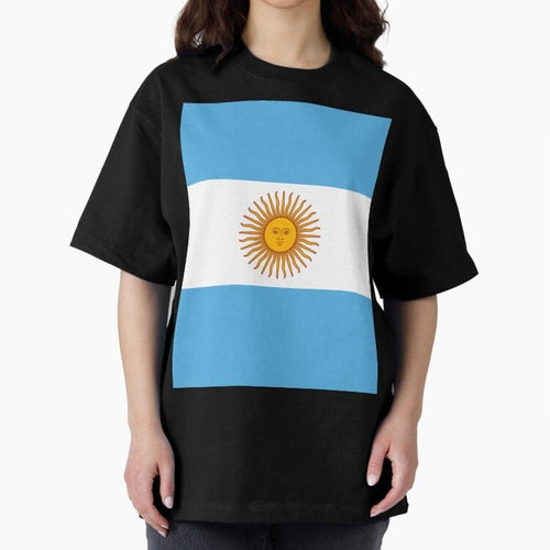Argentina Oversized T-Shirt Follow the Final Road of FIFA World Cup 2026 Spirit, Capturing France and Portugal, Messi and Cristiano Ronaldo, Goal Celebration Energy, Supporter Heritage, Football Icons and Worldwide Tournament Joy; Ideal for Fans