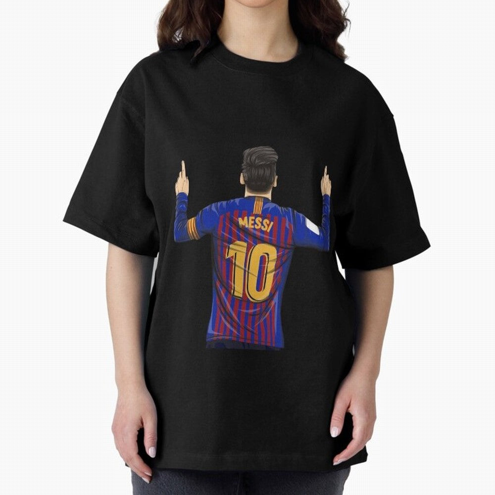 Lionel Messi Barcelona's Version Classic T-Shirt Show Championship Spirit for Match Day Hype around FIFA World Cup 2026, Cristiano Ronaldo, Argentina, Goal Celebration Energy, Supporter Heritage, Football Icons and Worldwide Tournament Joy; Ideal