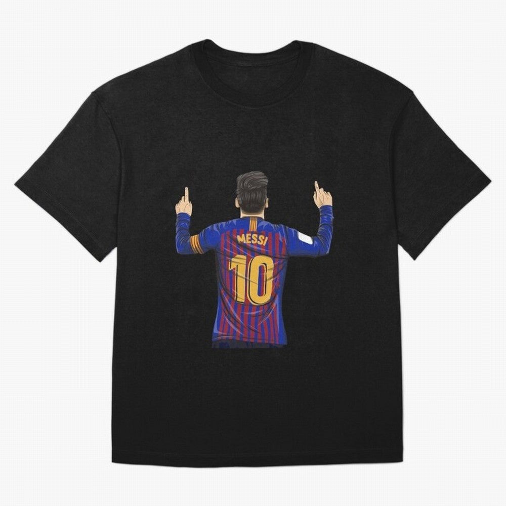 Lionel Messi Barcelona's Version Classic T-Shirt Show Championship Spirit for Match Day Hype around FIFA World Cup 2026, Cristiano Ronaldo, Argentina, Goal Celebration Energy, Supporter Heritage, Football Icons and Worldwide Tournament Joy; Ideal