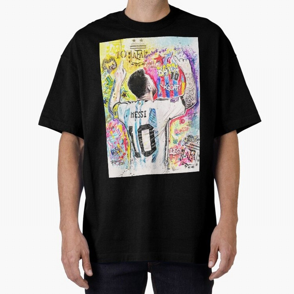 Lionel Messi Oversized T-Shirt Represent Global Football Passion for FIFA World Cup 2026, Made for Messi, Neymar and Mbappe, Argentina, Tournament Hype, Historic Matchups, Family Viewing Parties and Global Sports Pride; Made for Die Hard
