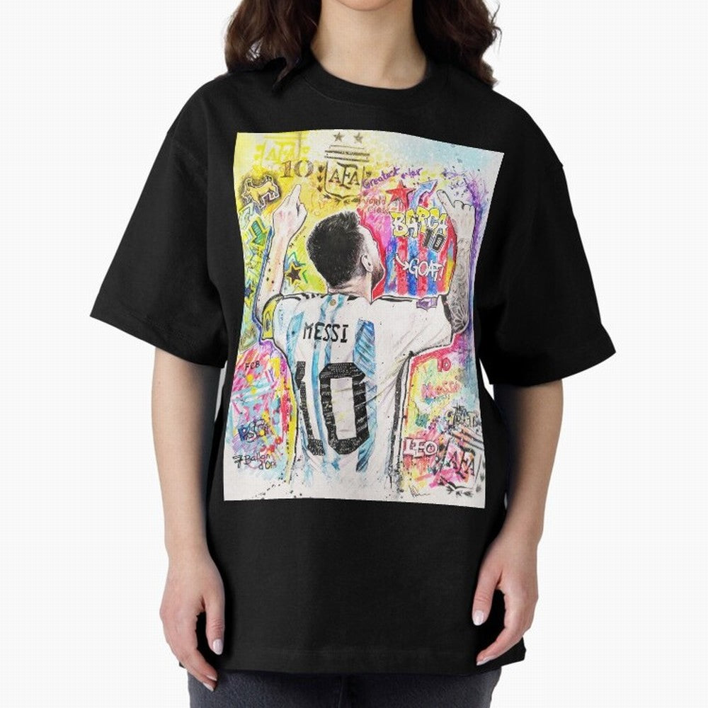 Lionel Messi Oversized T-Shirt Represent Global Football Passion for FIFA World Cup 2026, Made for Messi, Neymar and Mbappe, Argentina, Tournament Hype, Historic Matchups, Family Viewing Parties and Global Sports Pride; Made for Die Hard