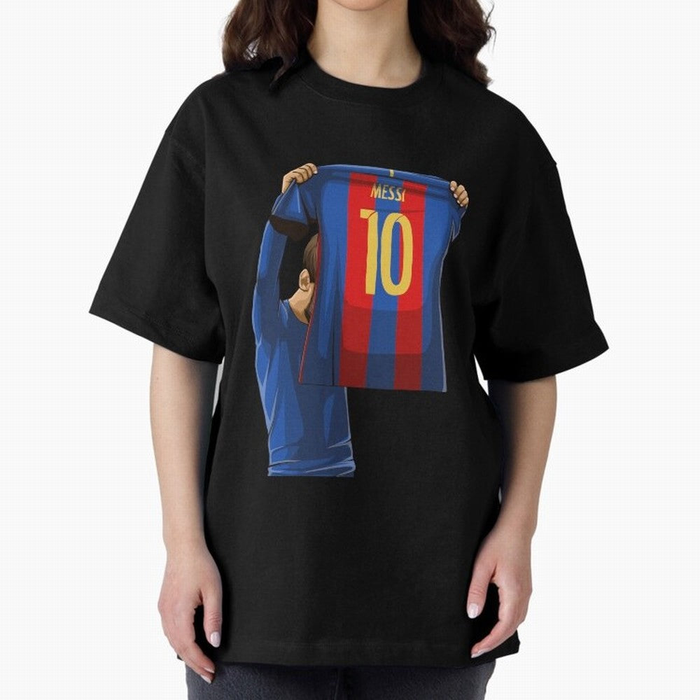 Lionel Messi Oversized T-Shirt Fuel Your Fan Pride for Global Football Passion for FIFA World Cup 2026 USA Canada Mexico, Filled with CR7 and Messi, France and Portugal, Sports Nostalgia, International Competition, Famous Players and Unforgettable