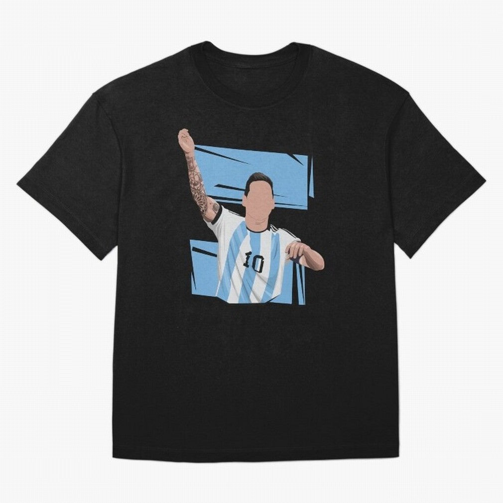 Messi Singing with Crowd World Cup 2022 Oversized T-Shirt Bring International Match Energy to Global Football Passion for FIFA World Cup 2026 USA Canada Mexico, Filled with Cristiano Ronaldo, Netherlands, Vintage Soccer Flavor, Modern Football