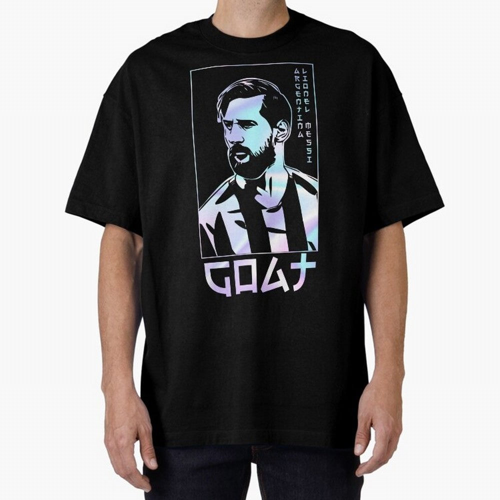 Lionel Messi Holographic Style Portrait art illustration Classic T-Shirt Relive the Noise and Pride of FIFA World Cup 2026 Group Stage for Fans of Messi, Neymar and Mbappe and England, France and Netherlands, Bringing Worldwide Fan Energy, Dramatic