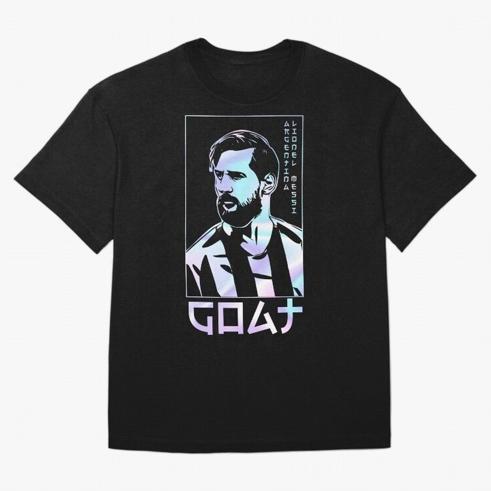 Lionel Messi Holographic Style Portrait art illustration Classic T-Shirt Relive the Noise and Pride of FIFA World Cup 2026 Group Stage for Fans of Messi, Neymar and Mbappe and England, France and Netherlands, Bringing Worldwide Fan Energy, Dramatic