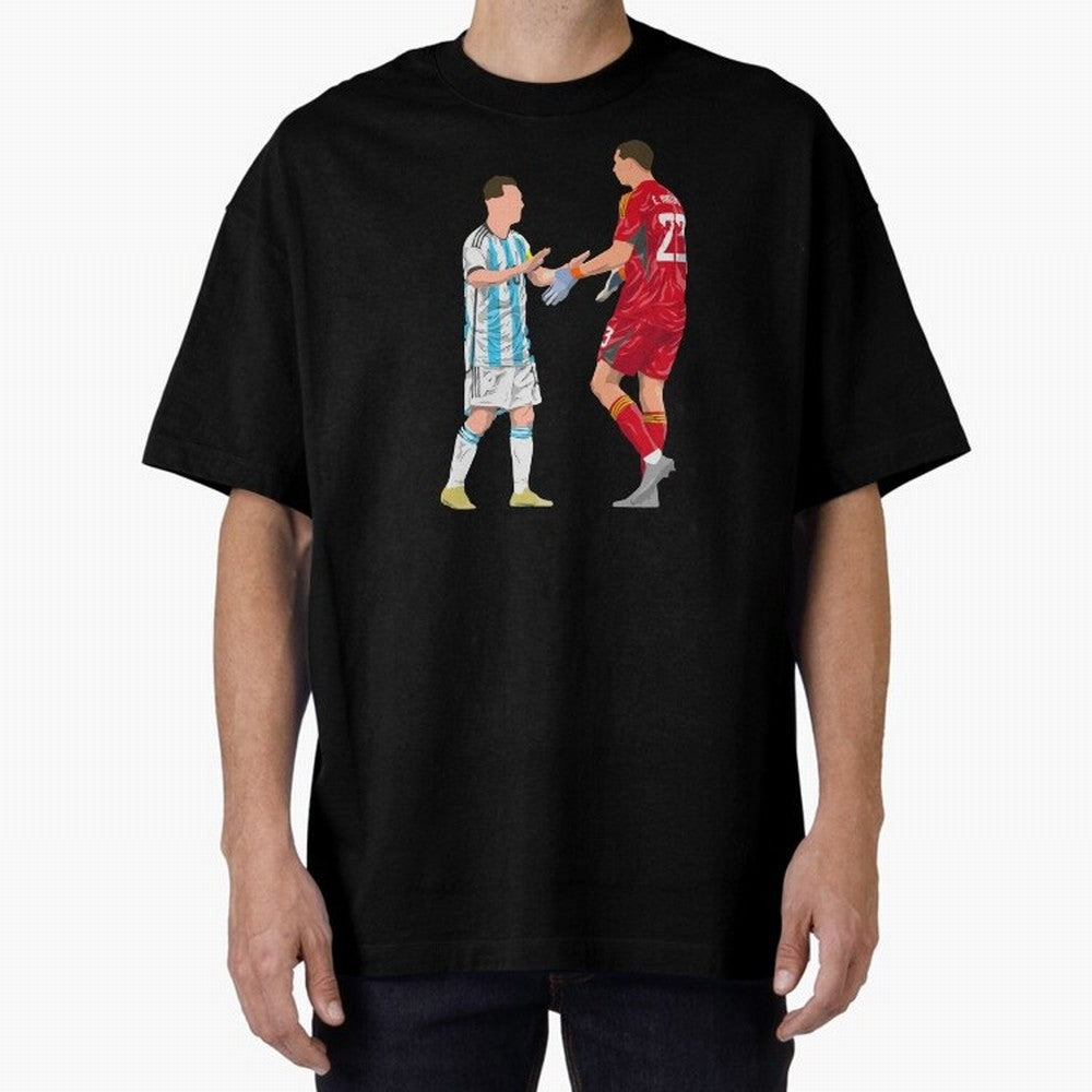 Messi and Martinez Celebrates World Cup 2022 Oversized T-Shirt Follow the Road to FIFA World Cup 2026 Group Stage Spirit, Filled with Portugal, Spain and Germany, Mbappe and Neymar, Football History, Final Match Energy, Crowd Noise and Once in a