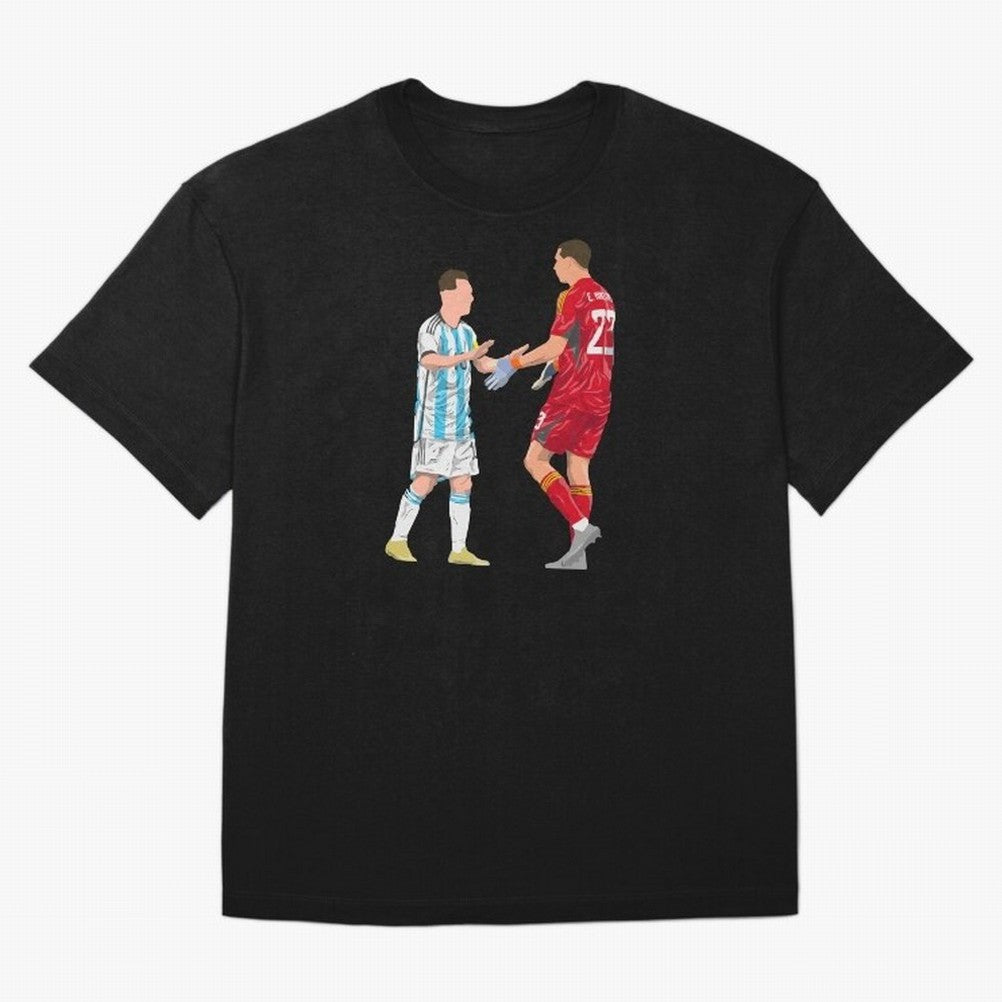 Messi and Martinez Celebrates World Cup 2022 Oversized T-Shirt Follow the Road to FIFA World Cup 2026 Group Stage Spirit, Filled with Portugal, Spain and Germany, Mbappe and Neymar, Football History, Final Match Energy, Crowd Noise and Once in a