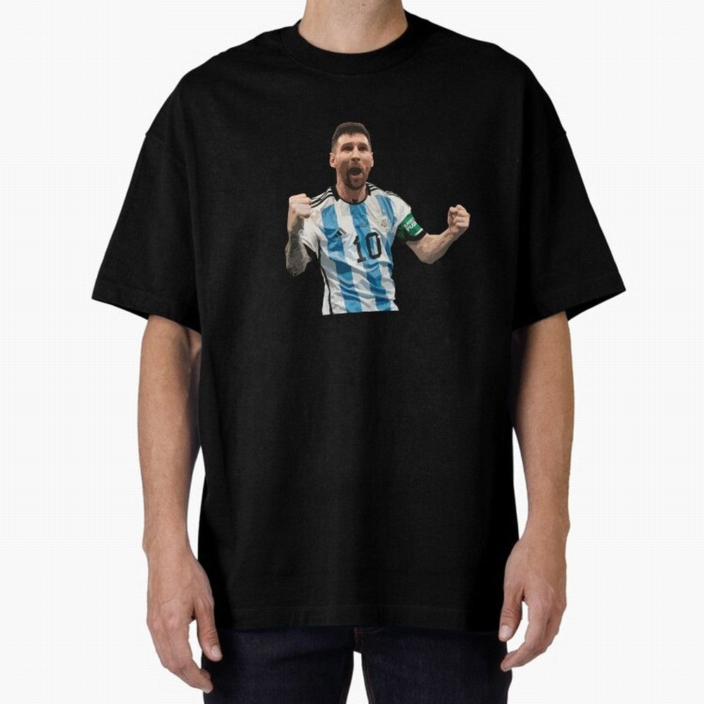 Messi World Champion #2 Oversized T-Shirt Follow the Road to FIFA World Cup 2026 Spirit, Made for Spain and Netherlands, CR7 and Messi, Supporter Pride, Iconic Celebrations, Legendary Names and Global Match Day Energy; Ideal for Fans Who Follow