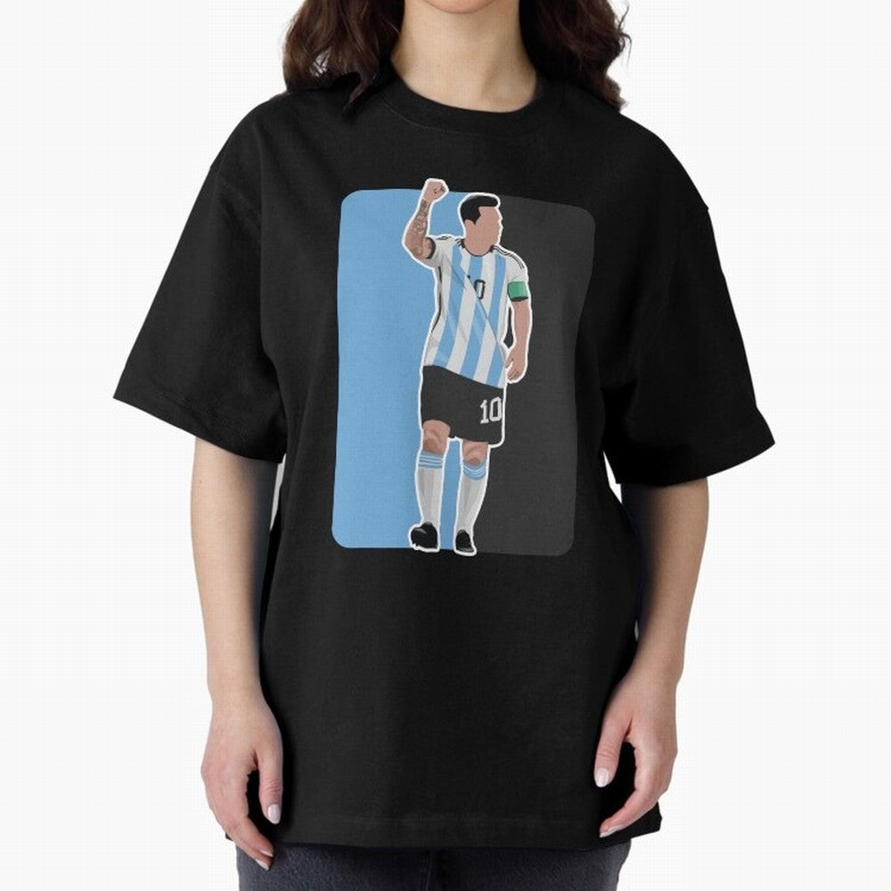Messi World Cup 2022 Oversized T-Shirt Create the FIFA World Cup 2026 Group Stage Journey through Haaland Highlights, Brazil Pride, Champion Mindset, Group Stage Buzz, Knockout Tension and Passionate Fan Culture; Great for Supporters Who Love