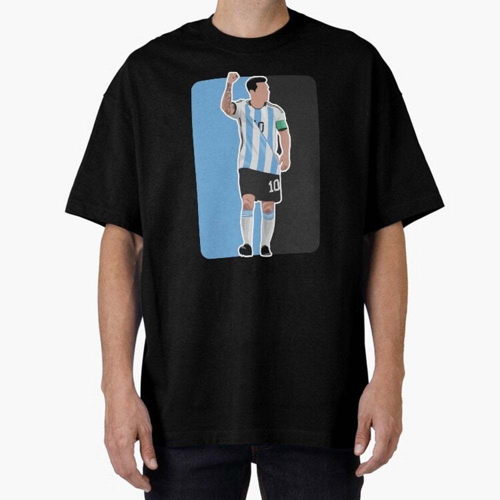 Messi World Cup 2022 Oversized T-Shirt Create the FIFA World Cup 2026 Group Stage Journey through Haaland Highlights, Brazil Pride, Champion Mindset, Group Stage Buzz, Knockout Tension and Passionate Fan Culture; Great for Supporters Who Love