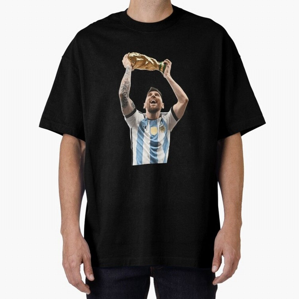 Lionel Messi Lifting The World Cup Essential T-Shirt Elevate FIFA World Cup 2026 for Fans of Haaland and Portugal, Bringing Retro Football Energy, Iconic Rivalries, Trophy Chase Drama and Stadium Atmosphere; Built for Supporters Chasing Trophy