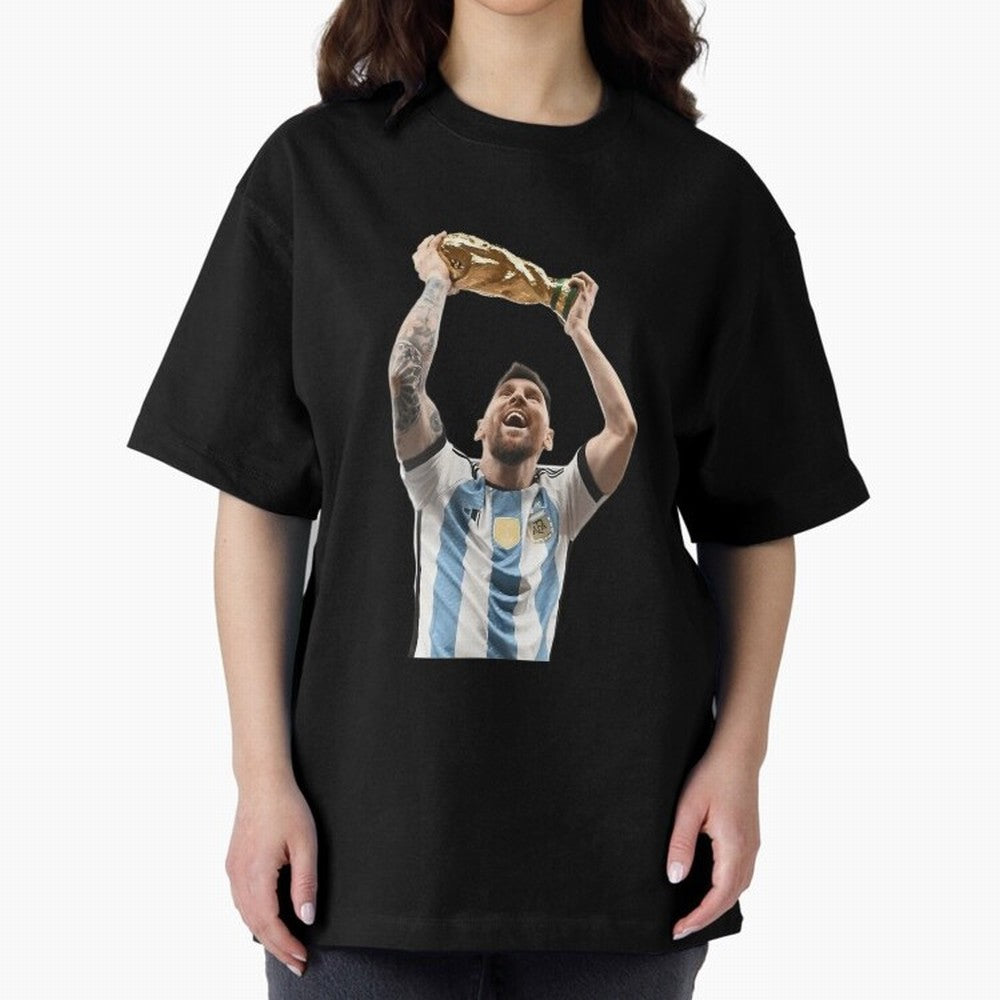 Lionel Messi Lifting The World Cup Essential T-Shirt Elevate FIFA World Cup 2026 for Fans of Haaland and Portugal, Bringing Retro Football Energy, Iconic Rivalries, Trophy Chase Drama and Stadium Atmosphere; Built for Supporters Chasing Trophy