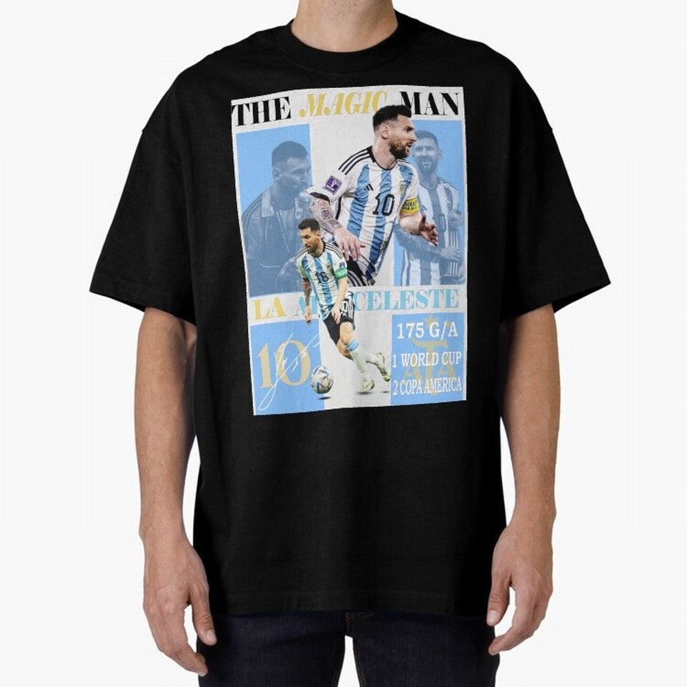 Lionel Messi Argentina World Cup 2022 Champion Victory Poster Oversized T-Shirt Bring Global Tournament Vibes to the FIFA World Cup 2026 Journey through Messi, CR7 and Mbappe Highlights, Portugal, Spain and Germany Pride, Champion Mindset, Group