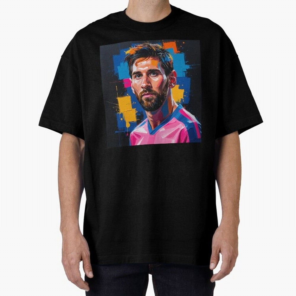 Vibrant Artistic Portrait of Lionel Messi (GOAT) - Digital painting (Version 4) Classic T-Shirt Celebrate the Magic of FIFA World Cup 2026 USA Canada Mexico for Fans of Messi, Neymar and Mbappe and Argentina, France and Brazil, Bringing Vintage