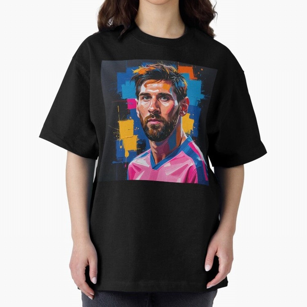 Vibrant Artistic Portrait of Lionel Messi (GOAT) - Digital painting (Version 4) Classic T-Shirt Celebrate the Magic of FIFA World Cup 2026 USA Canada Mexico for Fans of Messi, Neymar and Mbappe and Argentina, France and Brazil, Bringing Vintage