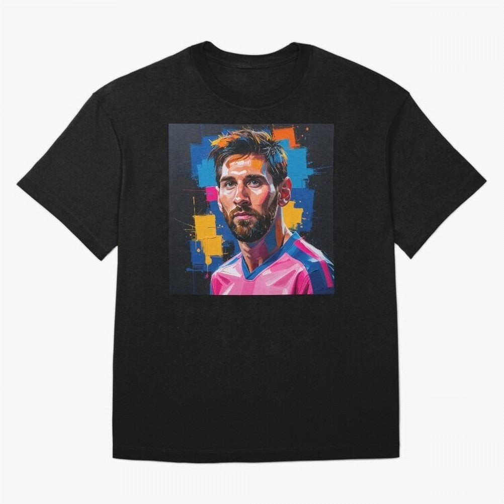 Vibrant Artistic Portrait of Lionel Messi (GOAT) - Digital painting (Version 4) Classic T-Shirt Celebrate the Magic of FIFA World Cup 2026 USA Canada Mexico for Fans of Messi, Neymar and Mbappe and Argentina, France and Brazil, Bringing Vintage