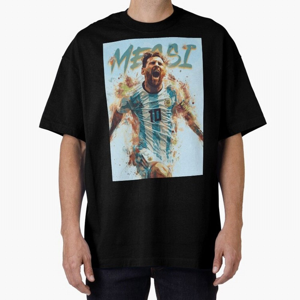 Messi The GOAT Oversized T-Shirt Show Match Day Excitement for the FIFA World Cup 2026 Journey through Haaland and Mbappe Highlights, France Pride, Fan Favorite Moments, National Team Passion, Big Match Drama and Soccer History; Made for Collectors