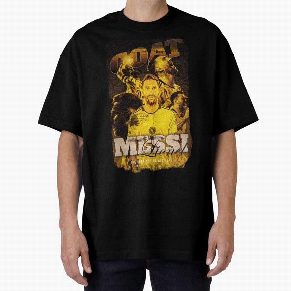 Messi The GOAT Oversized T-Shirt Bring Supporter Culture to Match Day Hype around FIFA World Cup 2026 USA Canada Mexico, Mbappe and Neymar, Spain, Match Day Excitement, Supporter Culture, Golden Goals and Global Football Passion; Ideal for Football