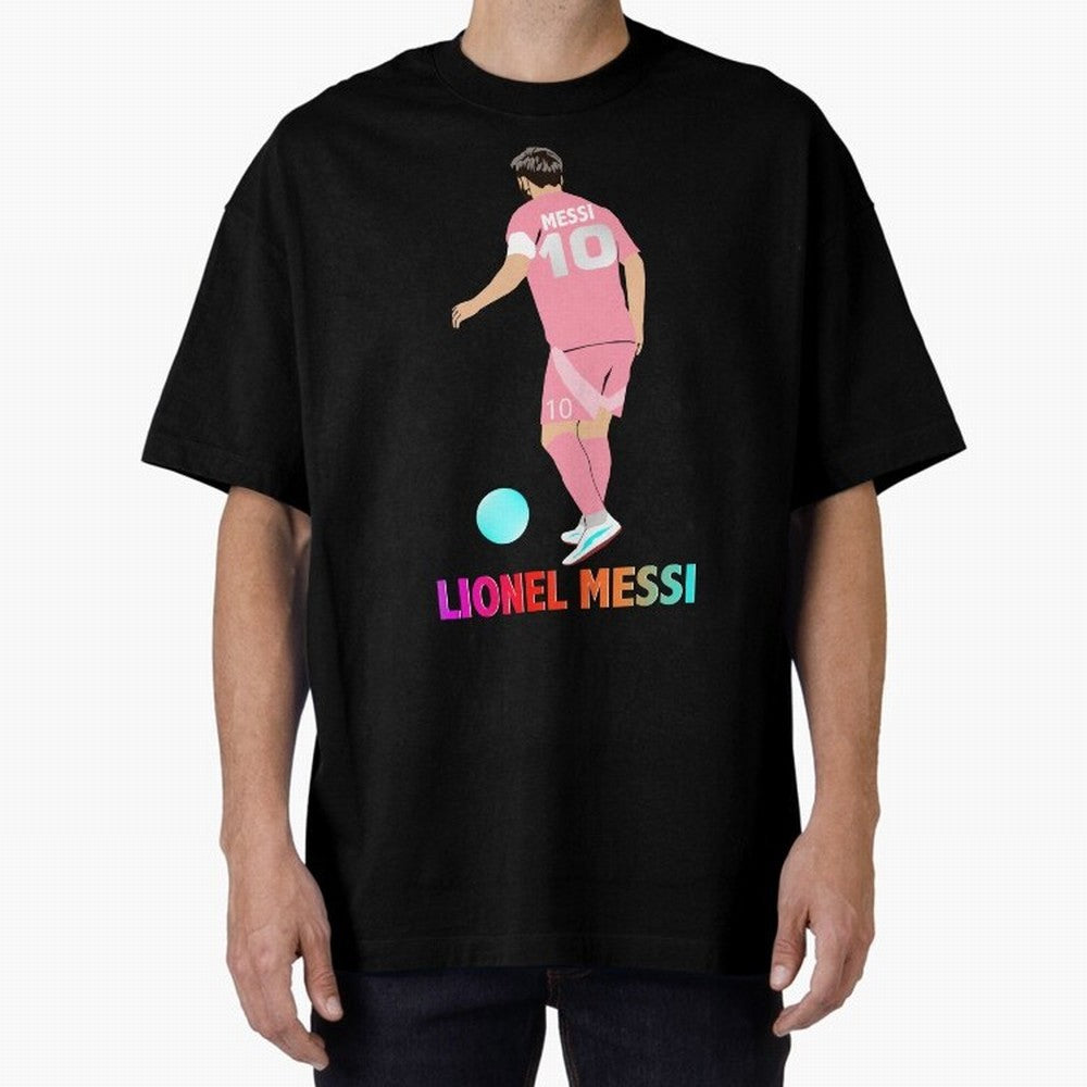 Lionel Messi illustration Oversized T-Shirt Stand Out with Spirit from Global Football Passion for FIFA World Cup 2026 Group Stage, Capturing Neymar, Haaland and Cristiano Ronaldo, Argentina, France and Brazil, Champion Mindset, Group Stage Buzz,