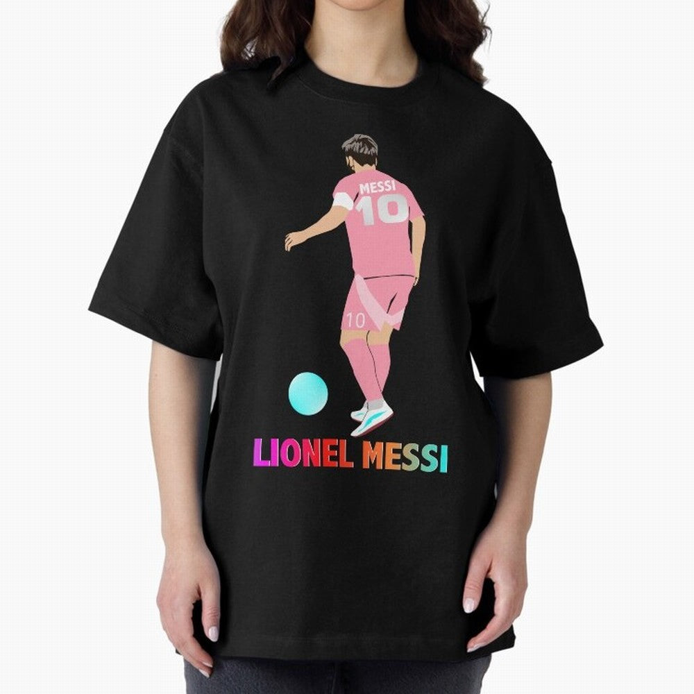 Lionel Messi illustration Oversized T-Shirt Stand Out with Spirit from Global Football Passion for FIFA World Cup 2026 Group Stage, Capturing Neymar, Haaland and Cristiano Ronaldo, Argentina, France and Brazil, Champion Mindset, Group Stage Buzz,