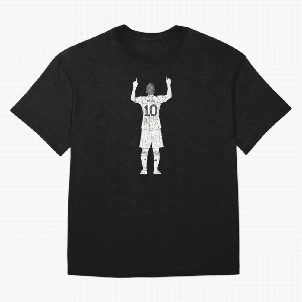 Lionel Messi minimalist sketch Oversized T-Shirt Celebrate the Road through FIFA World Cup 2026 Group Stage for Fans of CR7 and Messi and Argentina, Bringing Fan Favorite Moments, National Team Passion, Big Match Drama and Soccer History; Made for