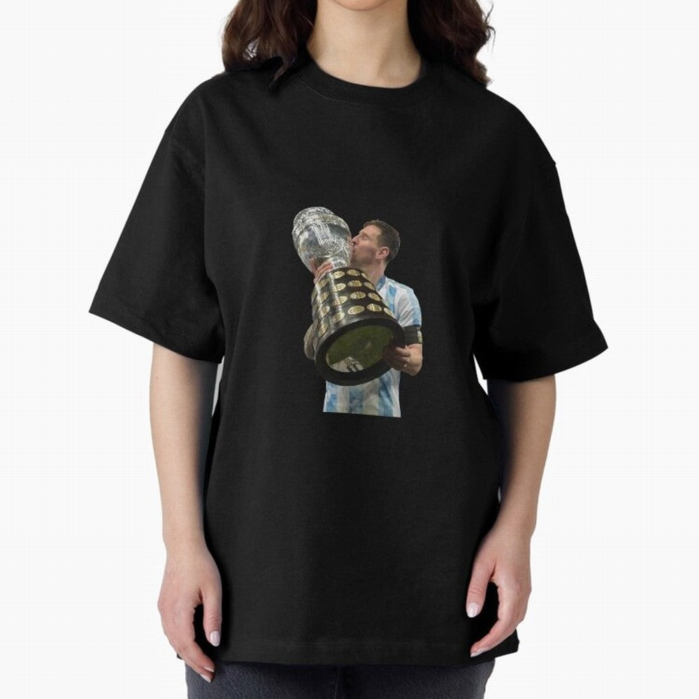 Messi Cup Oversized T-Shirt Support Your Favorite Stars during FIFA World Cup 2026 USA Canada Mexico Highlighting Haaland, England and Germany Energy, Classic Soccer Heritage, Championship Pressure, Fan Loyalty and International Pride; Great for