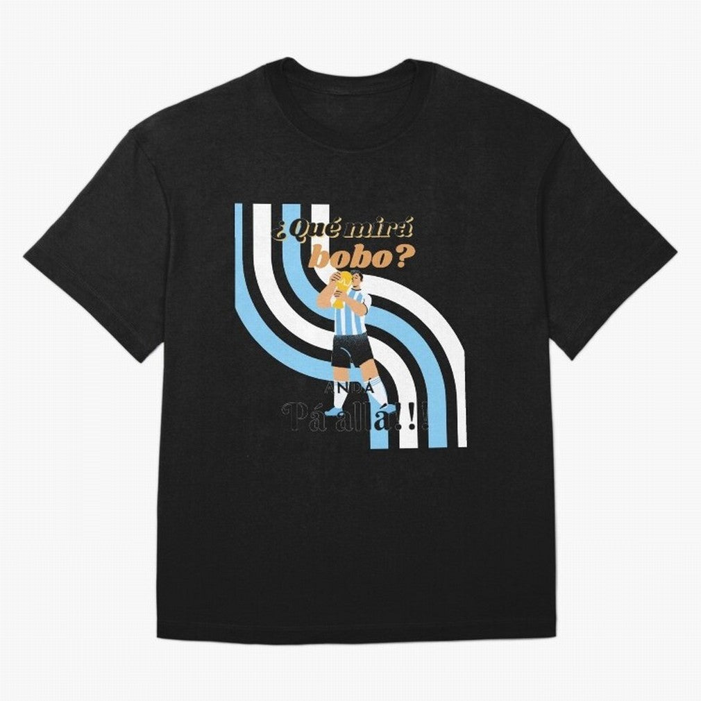 Vintage Messi Argentina Que Mira Bobo Oversized T-Shirt Celebrate the Magic of FIFA World Cup 2026 USA Canada Mexico for Fans of Messi, CR7 and Mbappe and Brazil, Portugal and Argentina, Bringing Football Passion, Legendary Performances, Festival