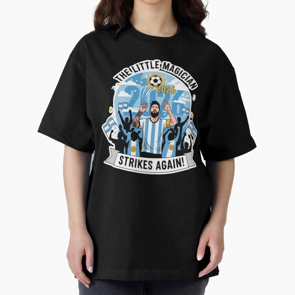 Messi - the little magician strikes again Classic T-Shirt Celebrate Football Heritage in Global Football Passion for FIFA World Cup 2026 USA Canada Mexico, Inspired by Neymar, England and Germany, Classic Soccer Heritage, Championship Pressure, Fan