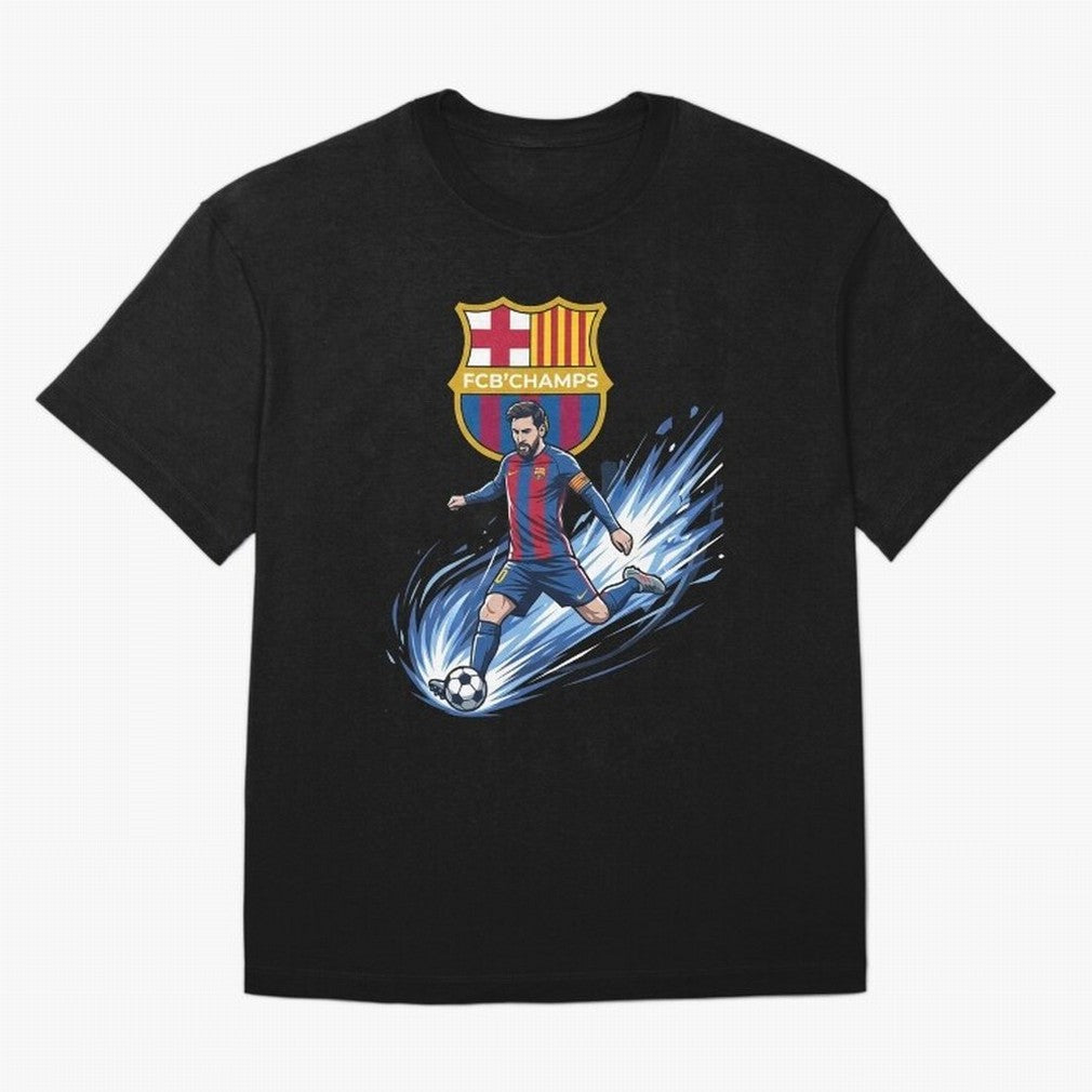 FC Barcelona Champs - The Goat Edition Oversized T-Shirt Celebrate Global Passion for FIFA World Cup 2026 Centered on Messi and Cristiano Ronaldo, Spain Energy, Worldwide Fan Energy, Dramatic Goals, Stadium Lights and Championship Celebrations;