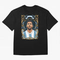 Lionel Messi Argentina Football Legend - Ornate Portrait Classic T-Shirt Show Match Day Excitement for FIFA World Cup 2026 for Fans of Neymar, Haaland and Cristiano Ronaldo and Spain, Bringing Classic Soccer Heritage, Championship Pressure, Fan