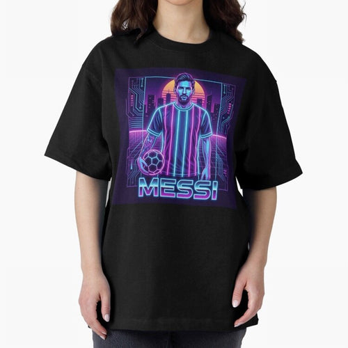 ?Argentina Football Legend Messi Cyberpunk Retro Futurist Design (Version 3) Classic T-Shirt Bring Champion Energy into FIFA World Cup 2026 Group Stage Spirit, Celebrating England, CR7 and Messi, Match Day Excitement, Supporter Culture, Golden