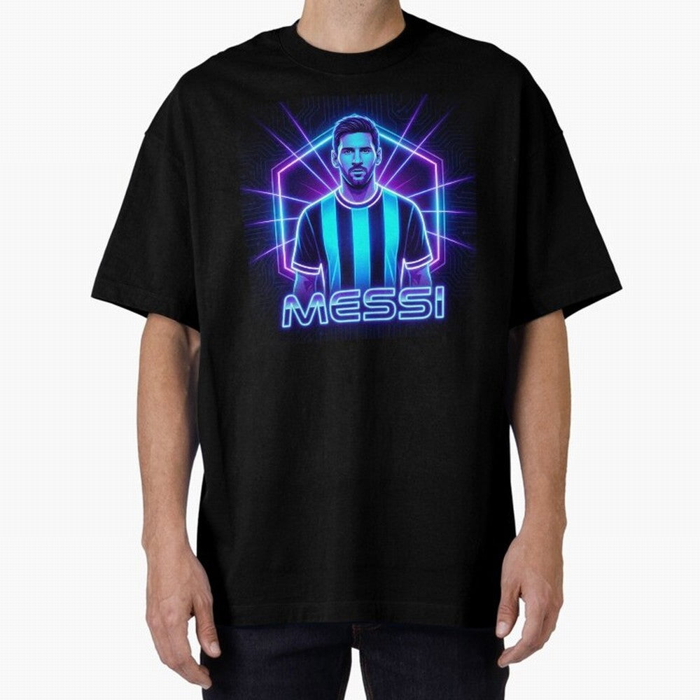 ?Argentina Football Legend Messi Cyberpunk Retro Futurist Design (Version 2) Classic T-Shirt Make Every Match About the FIFA World Cup 2026 Group Stage Journey through Messi, Neymar and Mbappe Highlights, Argentina and Brazil Pride, Supporter