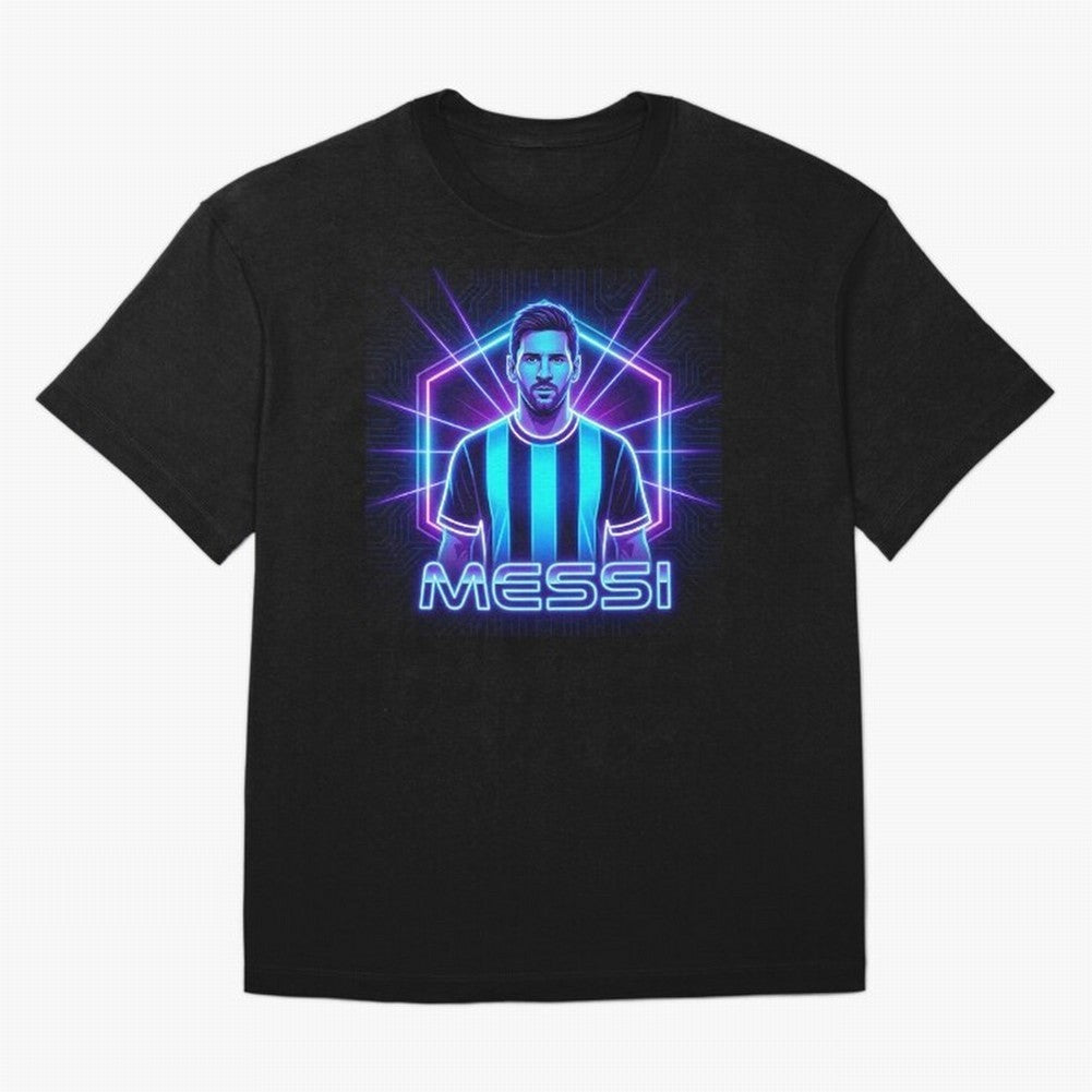 ?Argentina Football Legend Messi Cyberpunk Retro Futurist Design (Version 2) Classic T-Shirt Make Every Match About the FIFA World Cup 2026 Group Stage Journey through Messi, Neymar and Mbappe Highlights, Argentina and Brazil Pride, Supporter