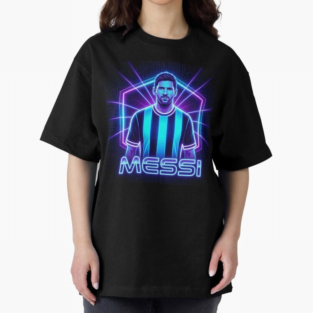 ?Argentina Football Legend Messi Cyberpunk Retro Futurist Design (Version 2) Classic T-Shirt Make Every Match About the FIFA World Cup 2026 Group Stage Journey through Messi, Neymar and Mbappe Highlights, Argentina and Brazil Pride, Supporter