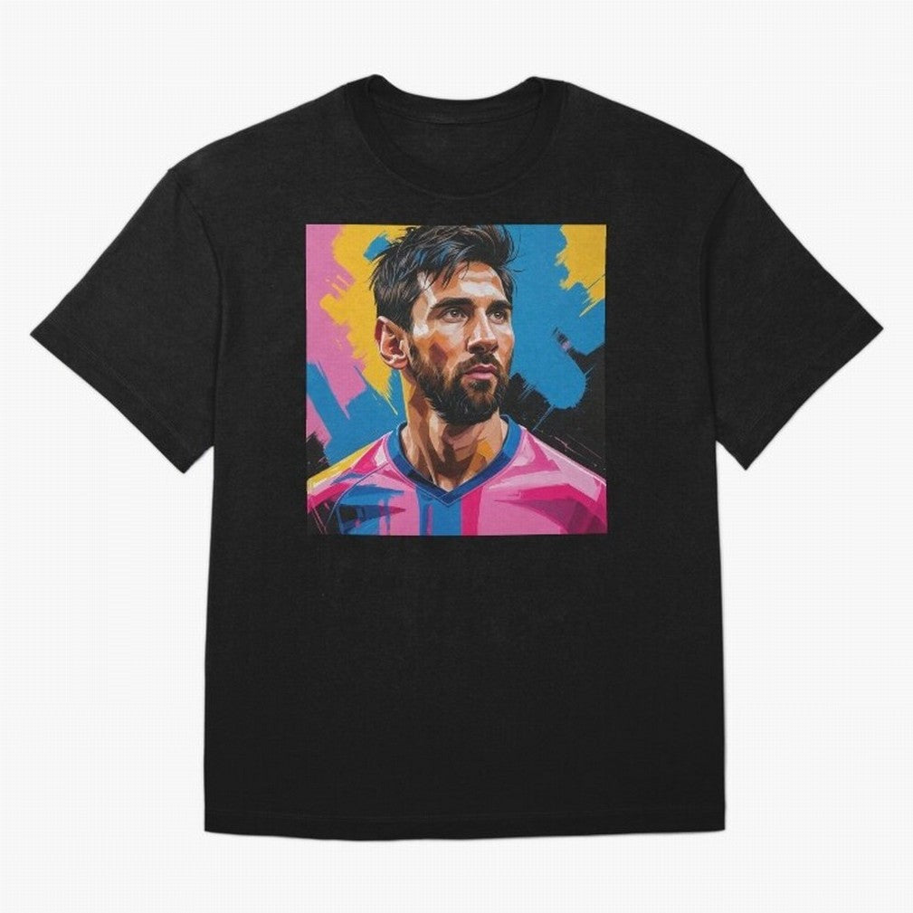 Vibrant Artistic Digital Painting Portrait of Lionel Messi (GOAT) Classic T-Shirt Celebrate Rivalries and Pride in Match Day Hype around FIFA World Cup 2026, Cristiano Ronaldo, France and Portugal, Game Day Rituals, Football Legends, Country Pride