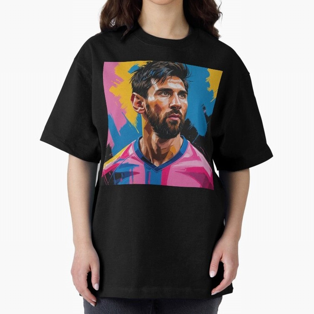 Vibrant Artistic Digital Painting Portrait of Lionel Messi (GOAT) Classic T-Shirt Celebrate Rivalries and Pride in Match Day Hype around FIFA World Cup 2026, Cristiano Ronaldo, France and Portugal, Game Day Rituals, Football Legends, Country Pride