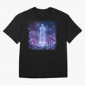 Lionel Messi (GOAT) Hologram in Futuristic Cyberpunk City Classic T-Shirt Show Support during the FIFA World Cup 2026 USA Canada Mexico Journey through Haaland Highlights, Portugal, Spain and Germany Pride, Stadium Chants, National Pride, Trophy