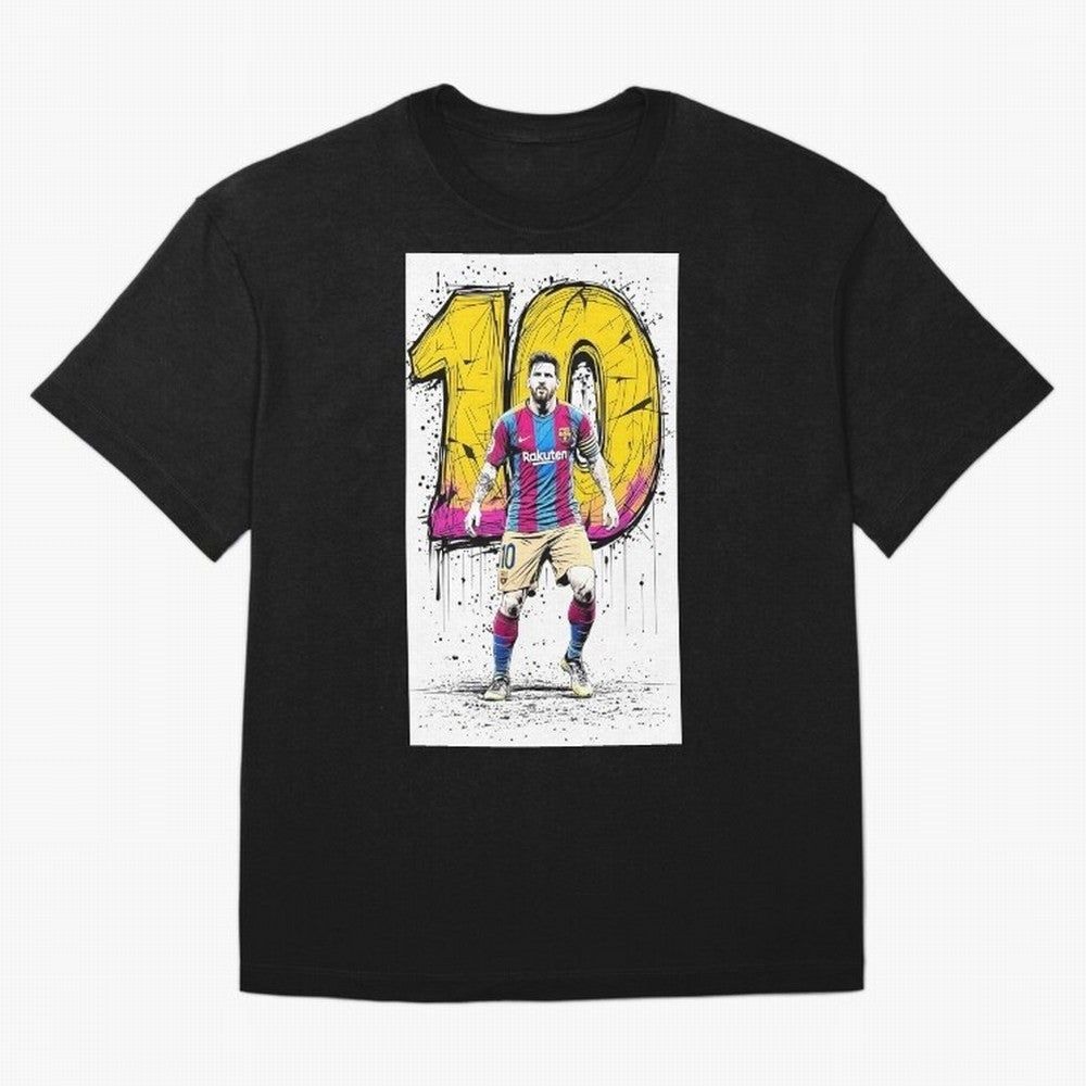 Lionel Messi Barcelona 10 Fan Art Oversized T-Shirt Fuel Your Fan Pride for FIFA World Cup 2026 for Fans of Messi, Neymar and Mbappe and Netherlands, Bringing Vintage Soccer Flavor, Modern Football Stars, National Flags and Final Night Emotion;