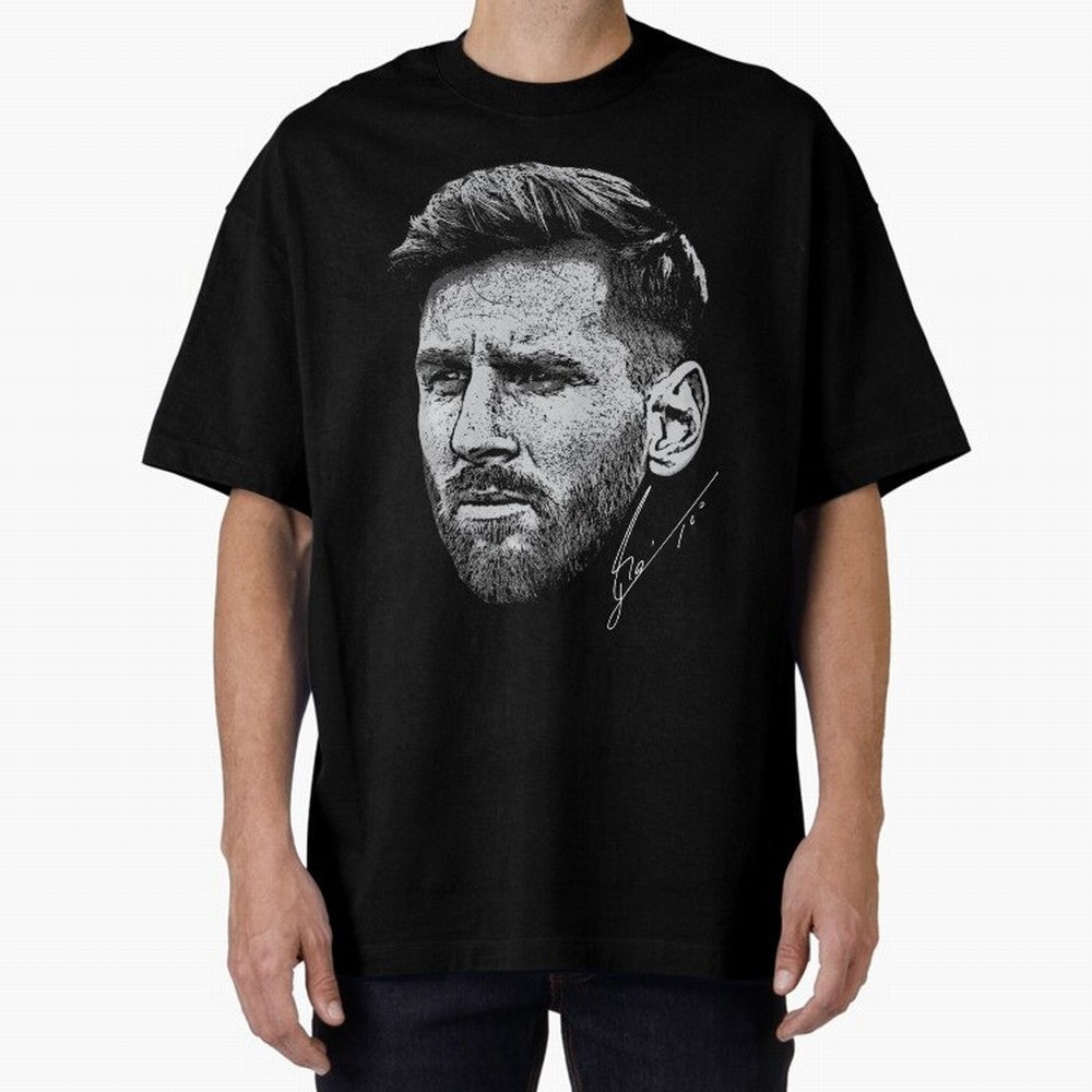 Lionel Messi Signed Boxy T-Shirt Represent FIFA World Cup 2026 Group Stage Driven by Neymar, Haaland and Cristiano Ronaldo, Brazil Energy, Retro Football Energy, Iconic Rivalries, Trophy Chase Drama and Stadium Atmosphere; Ideal for Passionate Fans