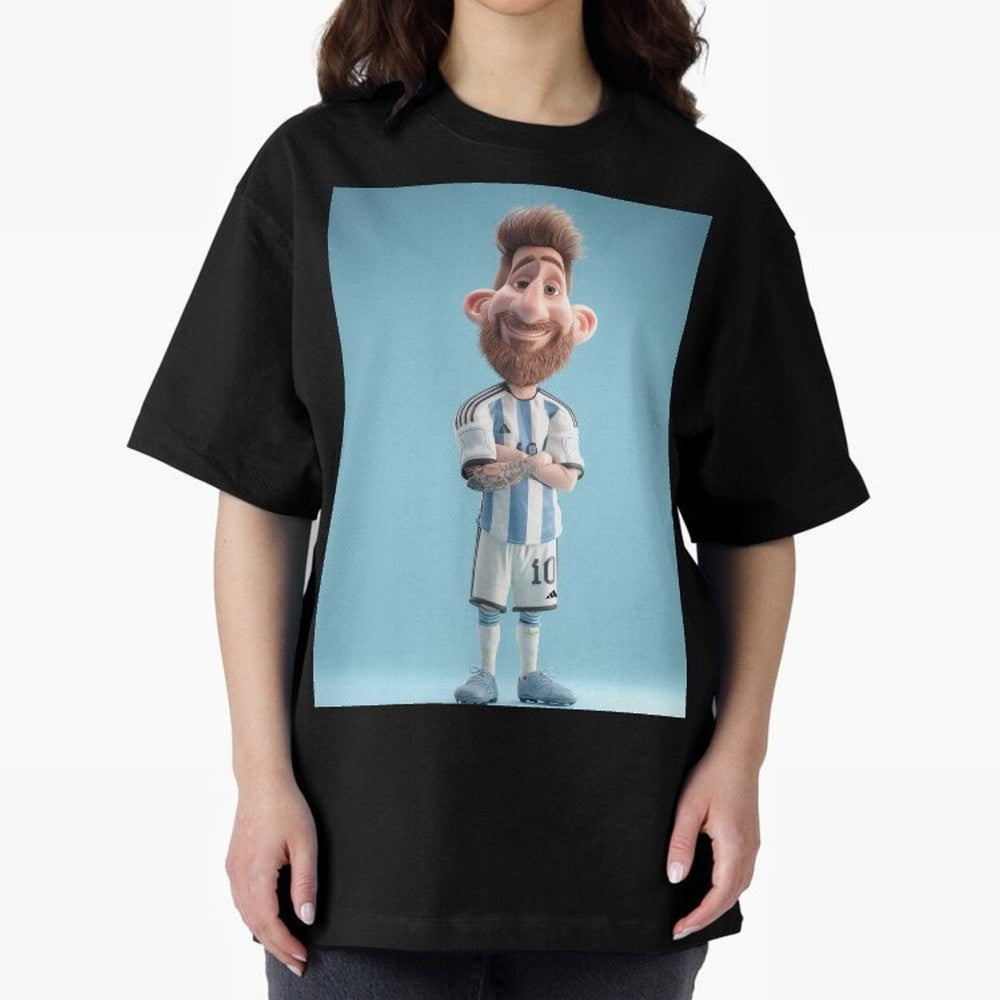 Lionel Messi Soccer Caricature Cartoon Football Legend Classic T-Shirt Relive the Noise and Pride of FIFA World Cup 2026 Group Stage for Fans of Messi, CR7 and Mbappe and England and Germany, Bringing Match Day Excitement, Supporter Culture, Golden