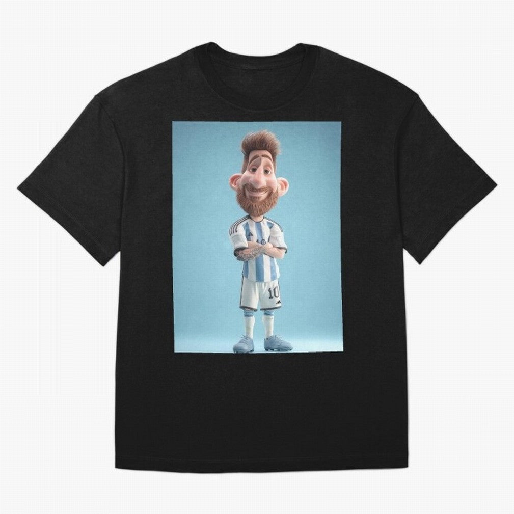 Lionel Messi Soccer Caricature Cartoon Football Legend Classic T-Shirt Relive the Noise and Pride of FIFA World Cup 2026 Group Stage for Fans of Messi, CR7 and Mbappe and England and Germany, Bringing Match Day Excitement, Supporter Culture, Golden