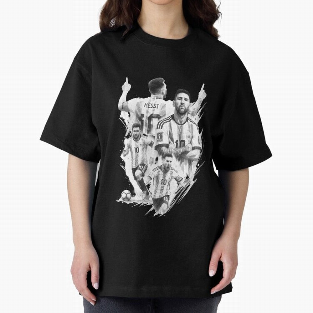 BLACK WHITE Lionel Messi watercolor illustration Classic T-Shirt Create Global Football Passion for FIFA World Cup 2026 USA Canada Mexico, Featuring CR7, England, France and Netherlands, Tournament Hype, Historic Matchups, Family Viewing Parties