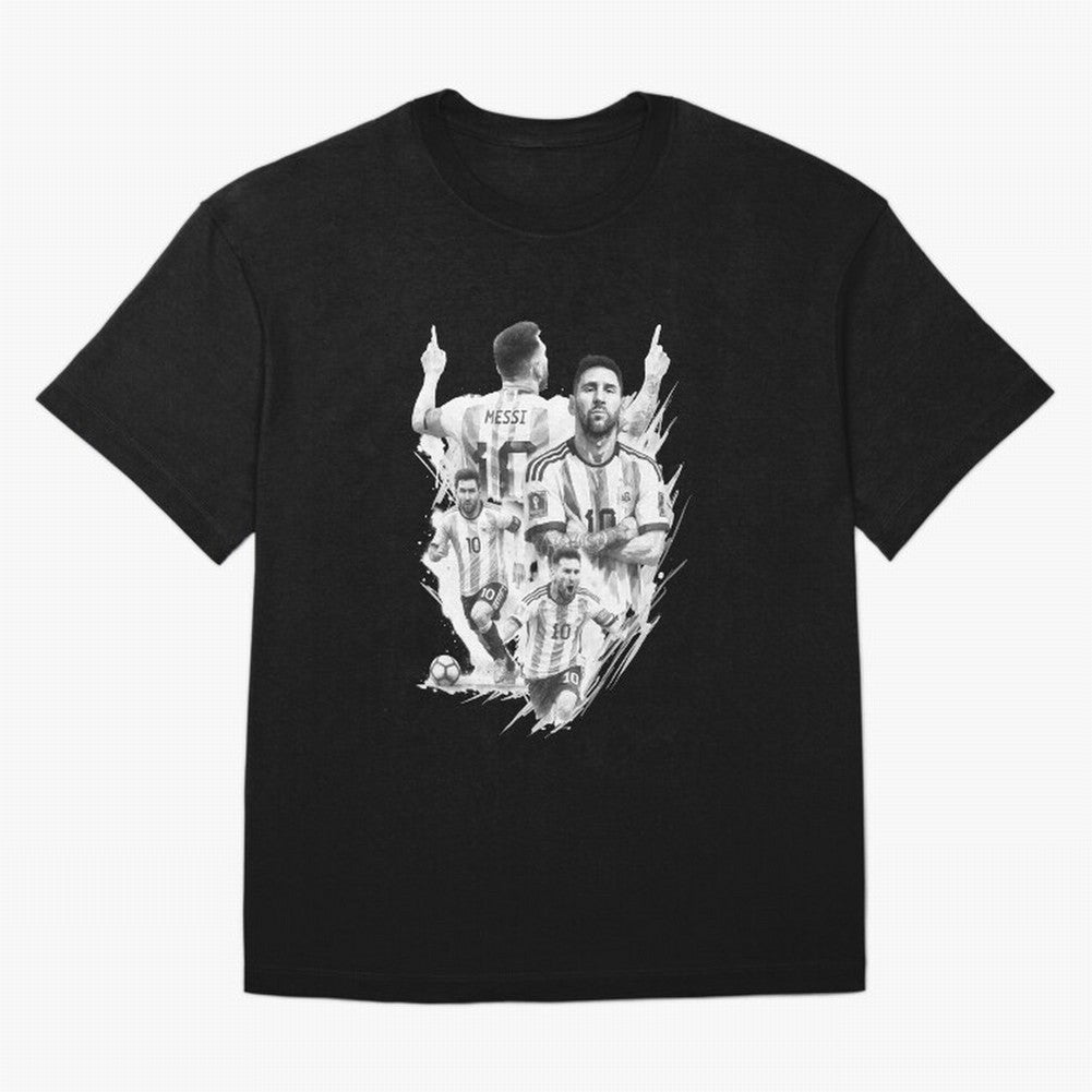 BLACK WHITE Lionel Messi watercolor illustration Classic T-Shirt Create Global Football Passion for FIFA World Cup 2026 USA Canada Mexico, Featuring CR7, England, France and Netherlands, Tournament Hype, Historic Matchups, Family Viewing Parties